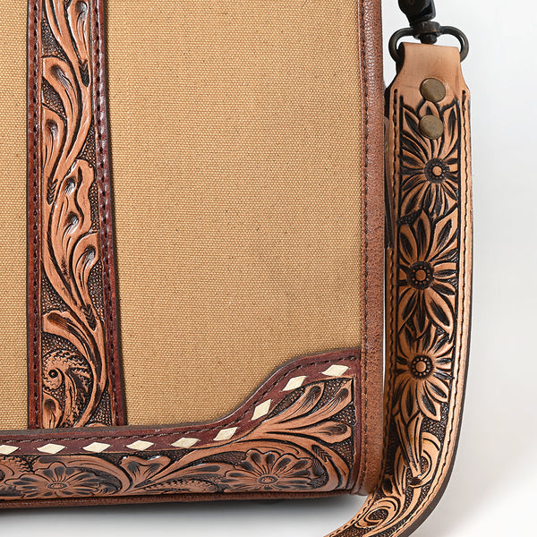 ADBG1765 American Darling Western Hand-Tooled Floral Duffel Bag in Premium Genuine Leather
