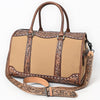 ADBG1765 American Darling Western Hand-Tooled Floral Duffel Bag in Premium Genuine Leather