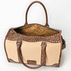 ADBG1765 American Darling Western Hand-Tooled Floral Duffel Bag in Premium Genuine Leather