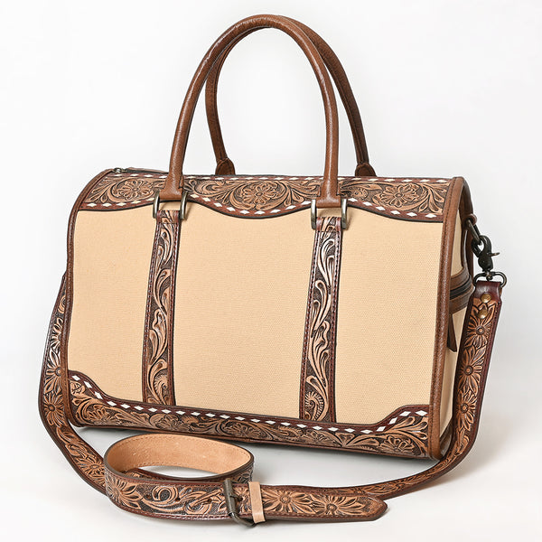 ADBG1765 American Darling Western Hand-Tooled Floral Duffel Bag in Premium Genuine Leather