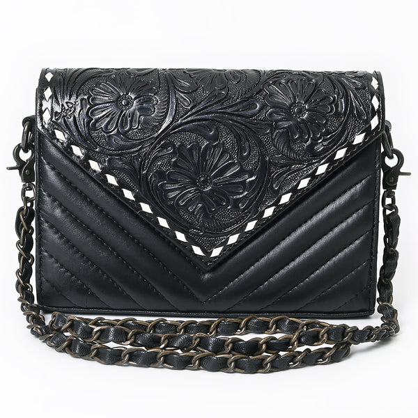 ADBG1767 American Darling Western Hand-Tooled Floral Envelop Bag - Quilted Leather Crossbody
