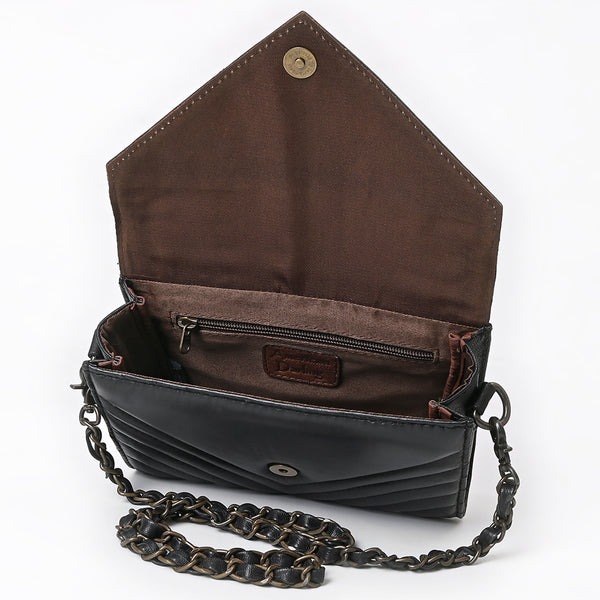 ADBG1767 American Darling Western Hand-Tooled Floral Envelop Bag - Quilted Leather Crossbody