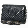 ADBG1767 American Darling Western Hand-Tooled Floral Envelop Bag - Quilted Leather Crossbody