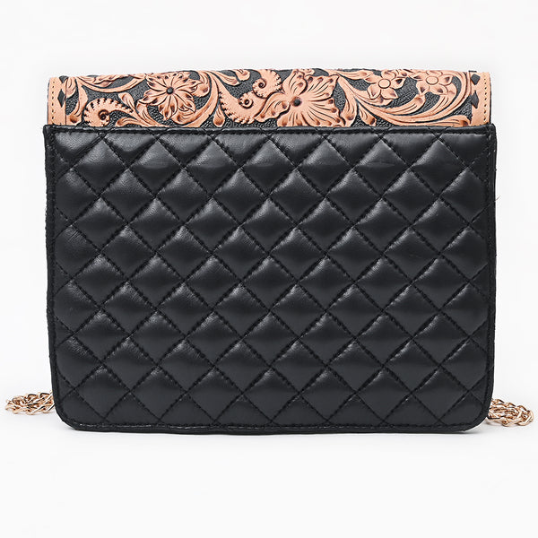 ADBGA829 American Darling Floral Carved Hand Tooled Quilted Leather Envelope