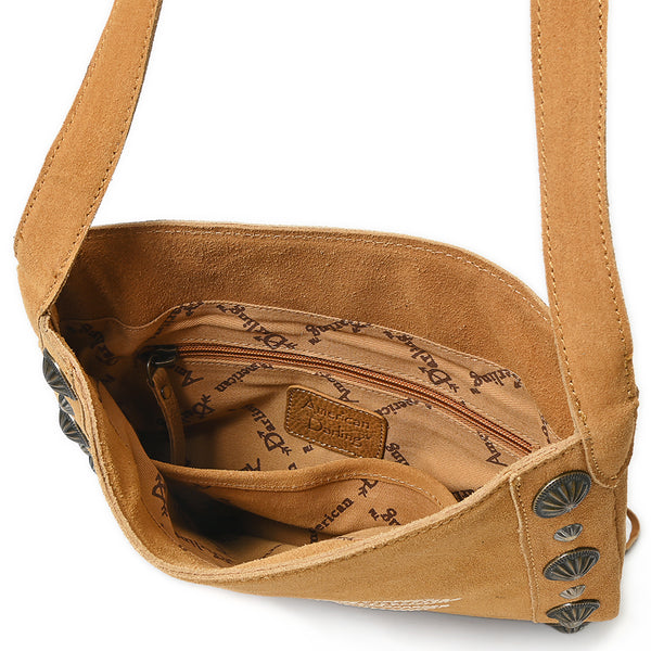ADBGA832 American Darling Handcrafted Suede Chaps Bag with Fringes and Conchos