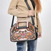 ADBG1776 American Darling Hand-Tooled Floral Cross body Bag - Handcrafted Western Leather Purse