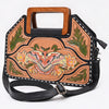 ADBG1776 American Darling Hand-Tooled Floral Cross body Bag - Handcrafted Western Leather Purse