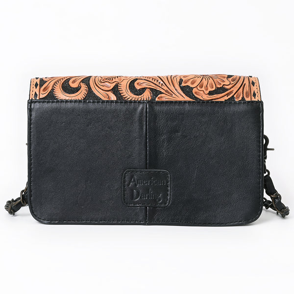 ADBG1781 American Darling Hand-Tooled Floral Wallet Bag - Quilted Western Leather Crossbody