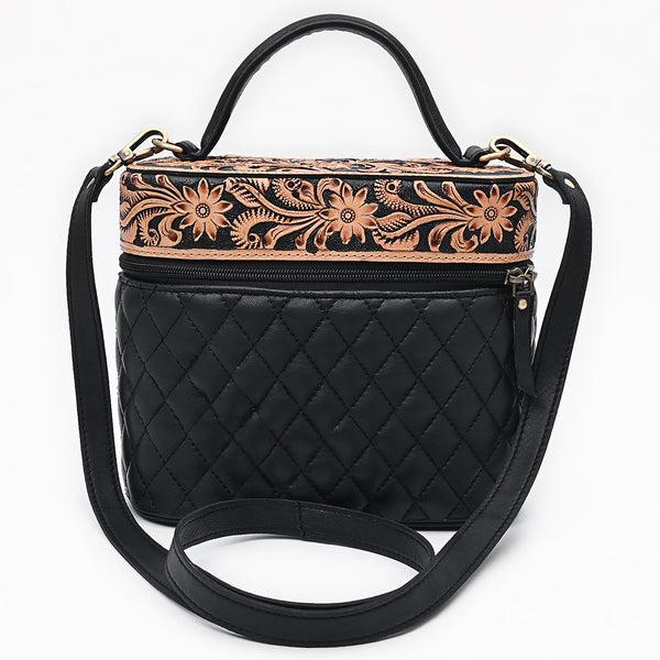 ADBGA845 American Darling Hand Tooled Floral Quilted Leather Cross body Bag