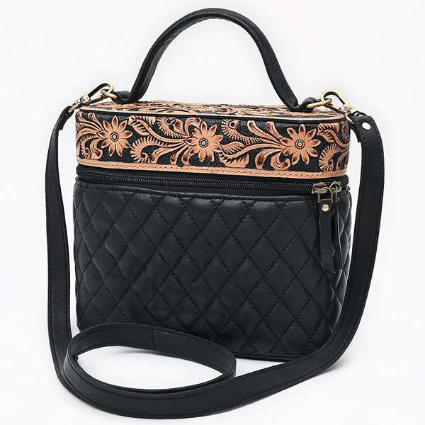ADBGA845 American Darling Hand Tooled Floral Quilted Leather Cross body Bag