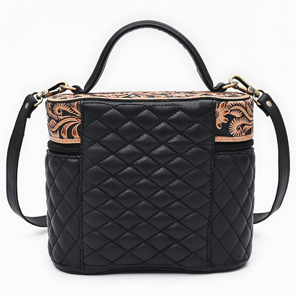 ADBGA845 American Darling Hand Tooled Floral Quilted Leather Cross body Bag