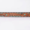 ADBLF364 Beautifully Hand Tooled Genuine American Leather Belt Men and Women