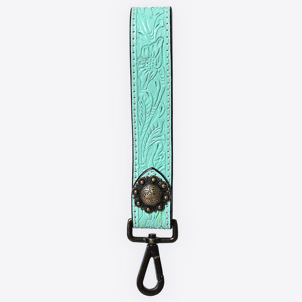 ADKR217AHand Tooled Genuine Leather Wristlet Key Ring