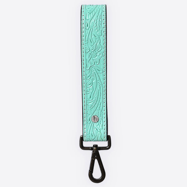 ADKR217AHand Tooled Genuine Leather Wristlet Key Ring