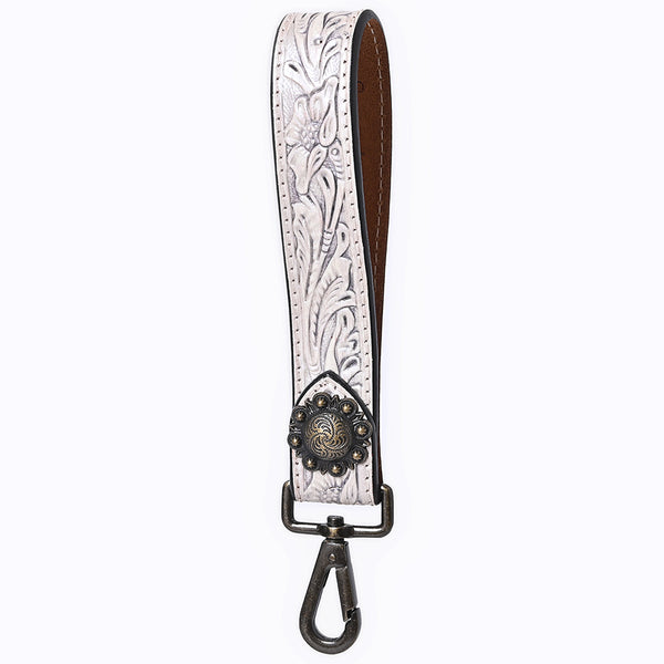 ADKR217BHand Tooled Genuine Leather Wristlet Key Ring