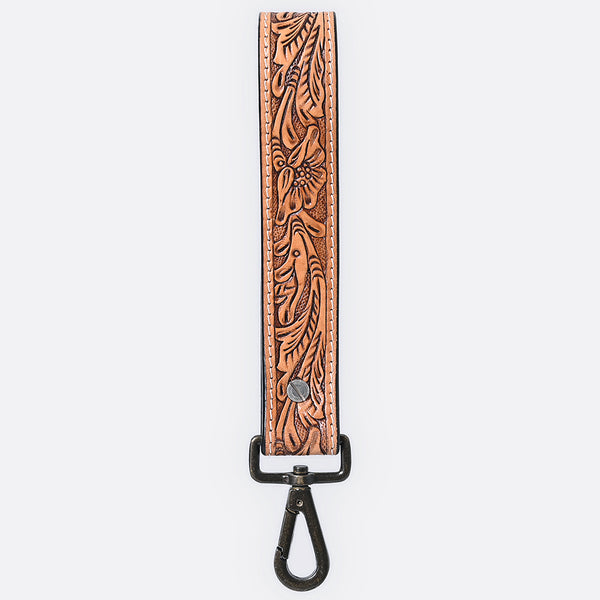 ADKR217IHand Tooled Genuine Leather Wristlet Key Ring