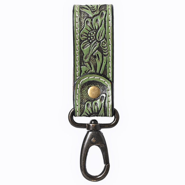 ADKR218DHand Tooled Genuine Leather Wristlet Key Ring