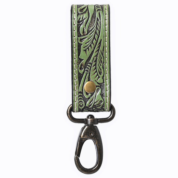 ADKR218DHand Tooled Genuine Leather Wristlet Key Ring