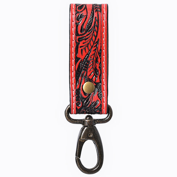 ADKR218EHand Tooled Genuine Leather Wristlet Key Ring