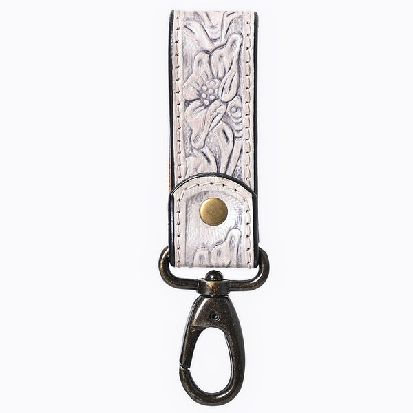 ADKR218FHand Tooled Genuine Leather Wristlet Key Ring