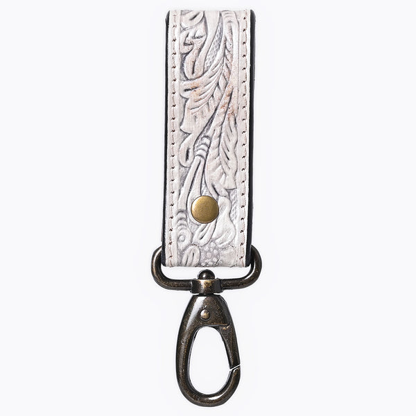 ADKR218FHand Tooled Genuine Leather Wristlet Key Ring