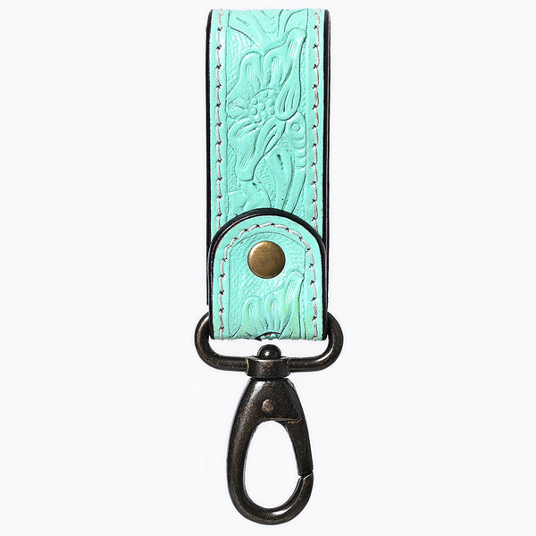 ADKR218IHand Tooled Genuine Leather Wristlet Key Ring