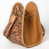 ADBGA854 American Darling Hand Tooled Floral Carved Braided Leather Bucket Bag