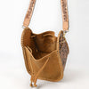 ADBGA854 American Darling Hand Tooled Floral Carved Braided Leather Bucket Bag