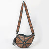 ADBGA857 American Darling Hand Tooled Floral Carved Fringe Leather Cross body Bag