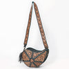 ADBGA857 American Darling Hand Tooled Floral Carved Fringe Leather Cross body Bag