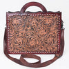 ADBG1801 American Darling Hand Tooled Floral Carved Leather Western Briefcase Bag
