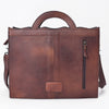 ADBG1801 American Darling Hand Tooled Floral Carved Leather Western Briefcase Bag