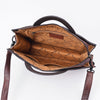 ADBG1801 American Darling Hand Tooled Floral Carved Leather Western Briefcase Bag