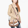 ADBG1806 American Darling Hand Tooled Floral & Cowhide Small Cross Body Bag