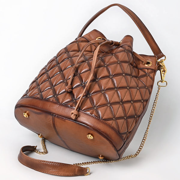 ADBGM784 Bucket Chain Strap Genuine Western Leather Women Bag