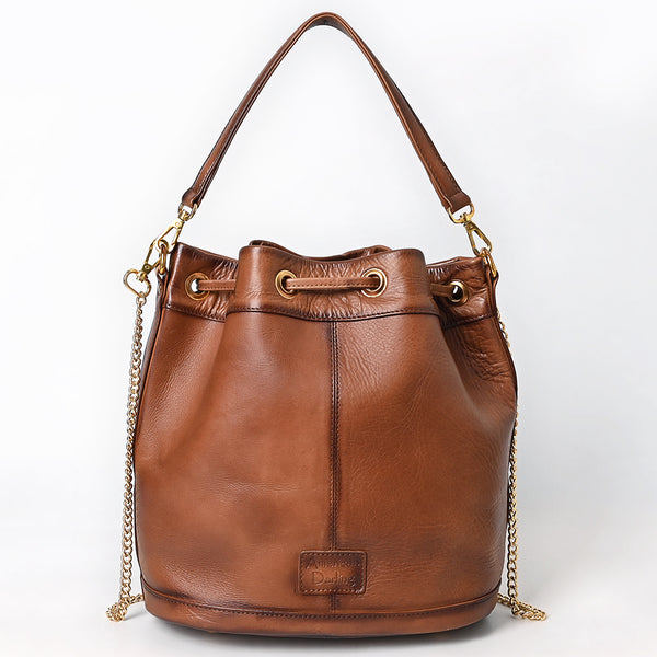 ADBGM784 Bucket Chain Strap Genuine Western Leather Women Bag