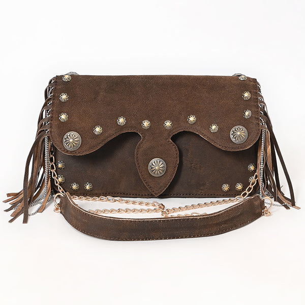 ADBGA872 American Darling Hand Tooled Floral Carved Buck Stitched Leather Cross body Bag