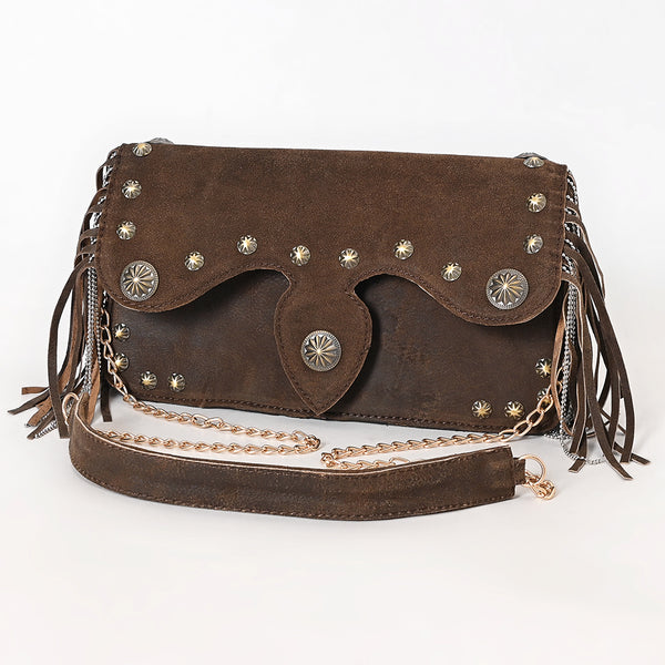 ADBGA872 American Darling Hand Tooled Floral Carved Buck Stitched Leather Cross body Bag