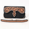 ADBGA873 American Darling Hand Tooled Floral Carved Quilted Leather Cross body Bag