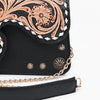 ADBGA874 American Darling Hair-On Cowhide Tooled Fringe Leather Cross body Bag