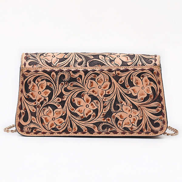 ADBGA877 American Darling Hand Tooled Floral Carved Genuine Leather Cross body Bag