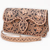 ADBGA877 American Darling Hand Tooled Floral Carved Genuine Leather Cross body Bag