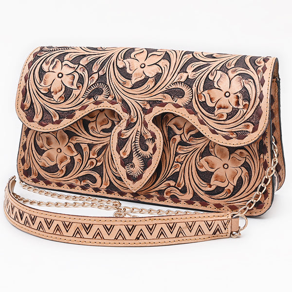 ADBGA877 American Darling Hand Tooled Floral Carved Genuine Leather Cross body Bag
