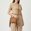 ADBG1572 American Darling Western Genuine Suede Leather Crossbody Bag with Fringe & Buck Stitch Detailing