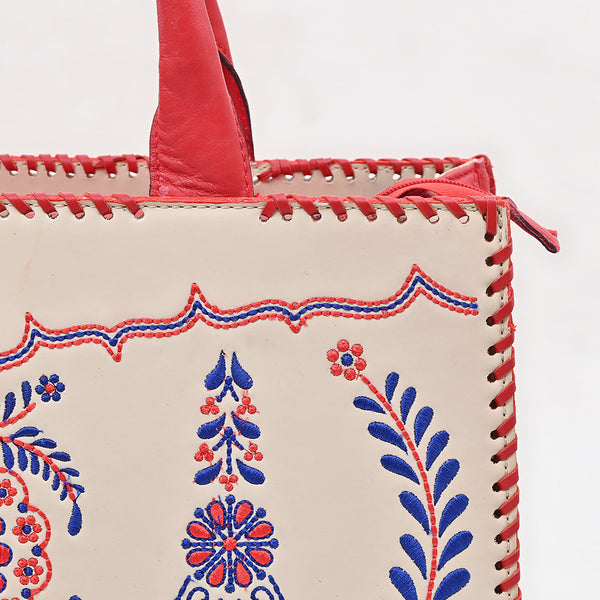 ADBGA882 American Darling Embroidered Braided Genuine Leather Western Tote Bag