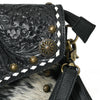 ADBGA886 American Darling Hand Tooled Floral Cross body Bag with Hair-On Cowhide & Fringes