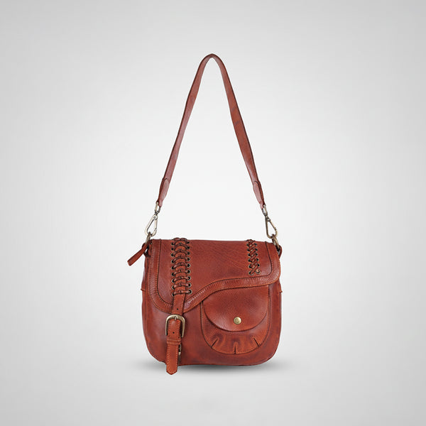 SWL141 Ardesia - Leather Braided Shoulder Bag