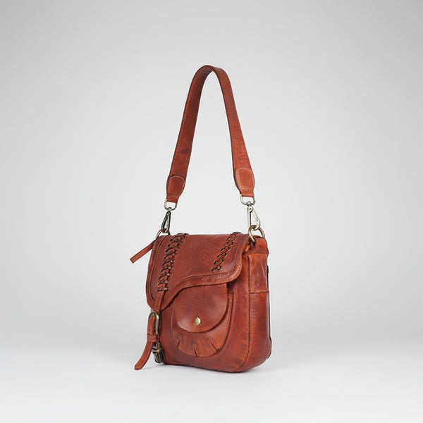 SWL141 Ardesia - Leather Braided Shoulder Bag