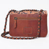 ADBG1808 American Darling Hand Tooled Floral & Genuine Suede Leather Western Cross Body Bag