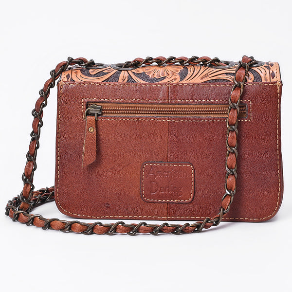 ADBG1808 American Darling Hand Tooled Floral & Genuine Suede Leather Western Cross Body Bag